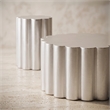 301 Modern 2-Piece Iron Coffee & End Table Set in Silver Foil Finish