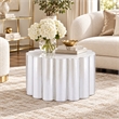 301 Modern 2-Piece Iron Coffee & End Table Set in Silver Foil Finish