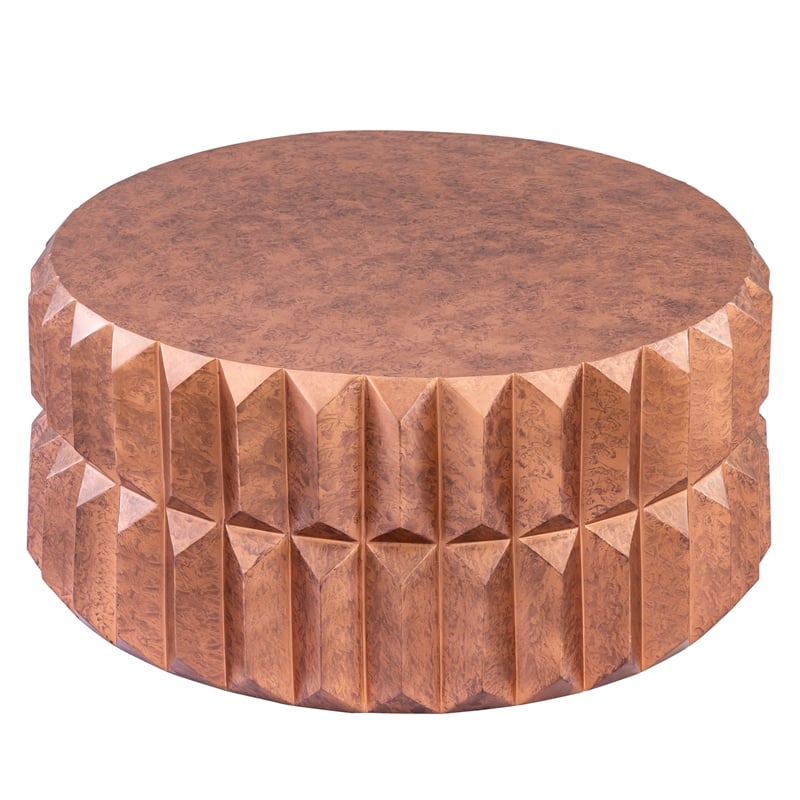 321 Modern 2-Piece Iron Geometric Table Set in Antique Copper Finish