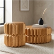321 Modern 2-Piece Iron Geometric Table Set in Antique Gold Finish