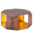 529 Contemporary 2-Piece Iron Table Set in Copper with Gold Foil