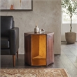 529 Contemporary 2-Piece Iron Table Set in Copper with Gold Foil