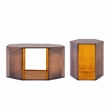 529 Contemporary 2-Piece Iron Table Set in Copper with Gold Foil
