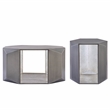 529 Contemporary 2-Piece Iron Table Set in Silver with Gold Foil