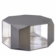 529 Contemporary 2-Piece Iron Table Set in Silver with Gold Foil