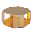 529 Contemporary 2-Piece Iron Table Set in Gold with Gold Foil
