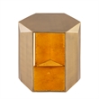 529 Contemporary 2-Piece Iron Table Set in Gold with Gold Foil