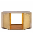 529 Contemporary 2-Piece Iron Table Set in Gold with Gold Foil