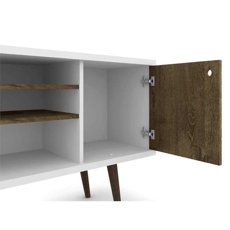 Levan Home 3-Shelf Solid Wood TV Stand for TVs up to 50