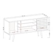 Levan Home 3-Shelf Solid Wood TV Stand for TVs up to 50
