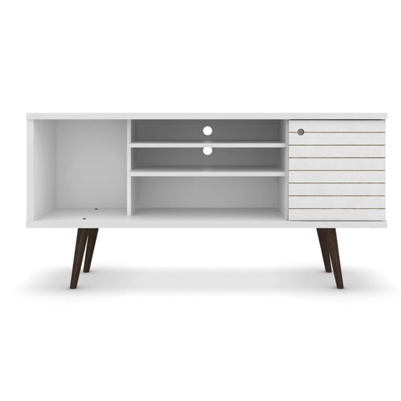 Levan Home 3-Shelf Solid Wood TV Stand for TVs up to 50