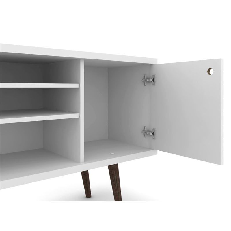 Levan Home 3-Shelf Solid Wood TV Stand for TVs up to 50