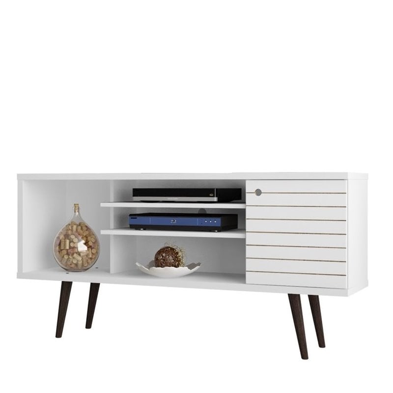 Levan Home 3-Shelf Solid Wood TV Stand for TVs up to 50