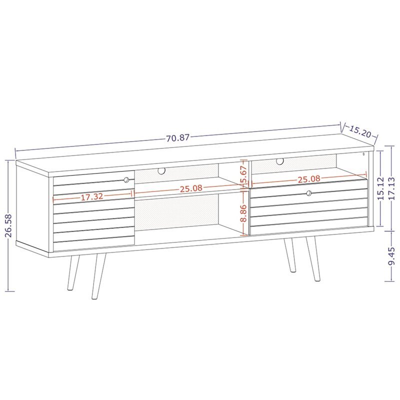 Levan Home Transitional Solid Wood TV Stand for TVs up to 65