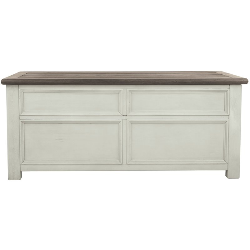 Levan Home Lift Top Coffee Table with 4 Storage Drawers in Two-Tone