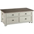Levan Home Lift Top Coffee Table with 4 Storage Drawers in Two-Tone
