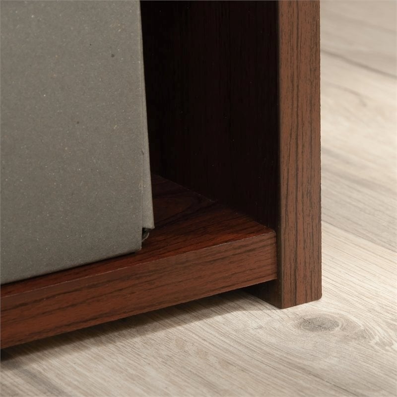 Levan Home 3-Shelf Modern Engineered Wood Bookcase in Brook Cherry