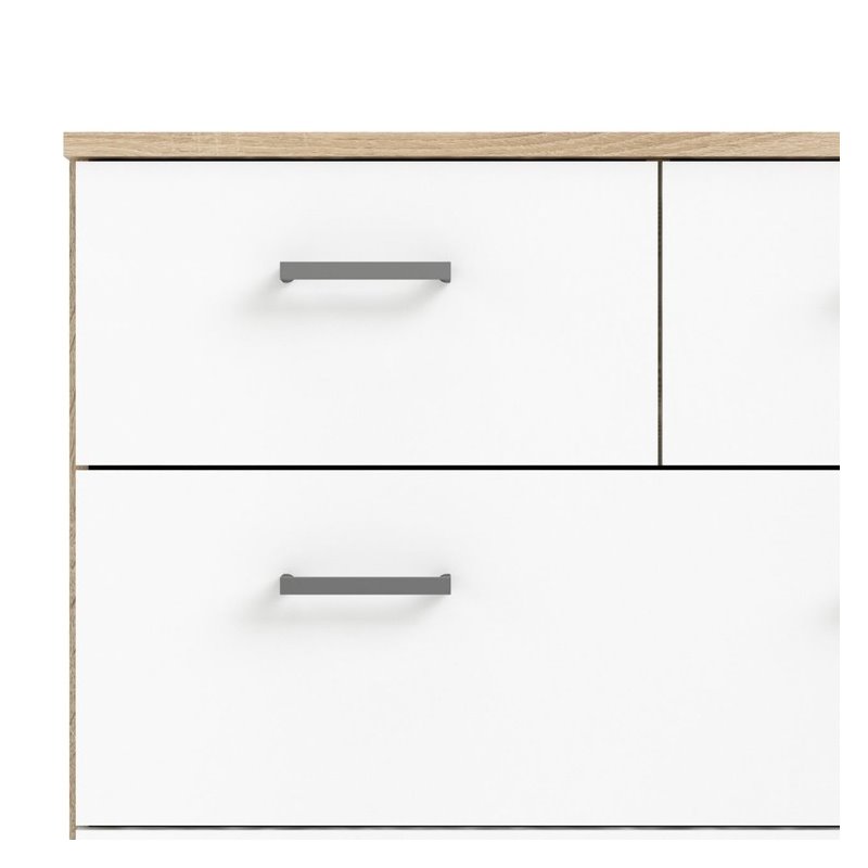 Levan Home Engineered Wood Modern Oak and White 8 Drawer Double Bedroom Dresser