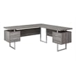 Levan Home L Shaped Corner Computer Desk in Dark Taupe