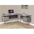 Levan Home L Shaped Corner Computer Desk in Dark Taupe