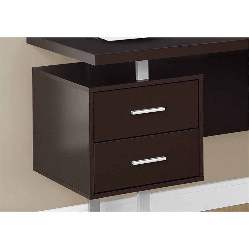 Levan Home Particle Board Cappuccino Computer Desk L Shaped Extra Long 71