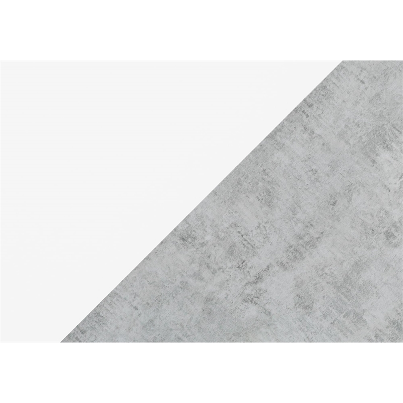 Levan Home L Shaped Corner Computer Desk in White and Gray Cement