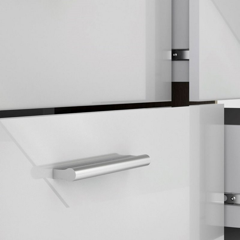 Levan Home Engineered Wood 8 Drawer Double Dresser in Oak/White High Gloss