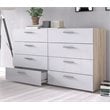Levan Home Engineered Wood 8 Drawer Double Dresser in Oak/White High Gloss