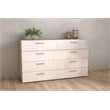 Levan Home Engineered Wood 8 Drawer Double Dresser in Oak/White High Gloss
