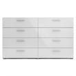 Levan Home Engineered Wood 8 Drawer Double Dresser in Oak/White High Gloss