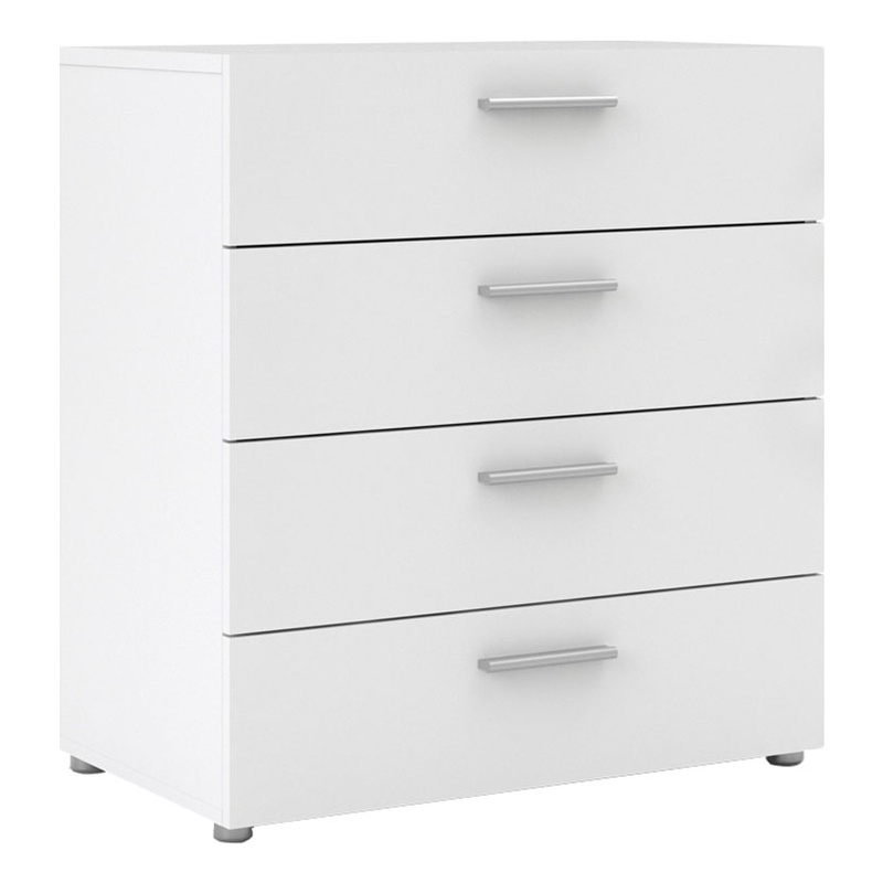 Levan Home Contemporary 4 Drawer Engineered Wood Chest/Bedroom Dresser in White