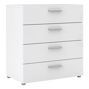 Levan Home Contemporary 4 Drawer Engineered Wood Chest/Bedroom Dresser in White
