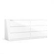 Levan Home Engineered Wood 6 Drawer Double Bedroom Dresser in White High Gloss
