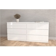 Levan Home Engineered Wood 6 Drawer Double Bedroom Dresser in White High Gloss