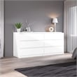 Levan Home Engineered Wood 6 Drawer Double Bedroom Dresser in White High Gloss