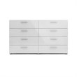 Levan Home Engineered Wood Contemporary 8 Drawer Double Bedroom Dresser in White