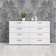 Levan Home Engineered Wood Contemporary 8 Drawer Double Bedroom Dresser in White