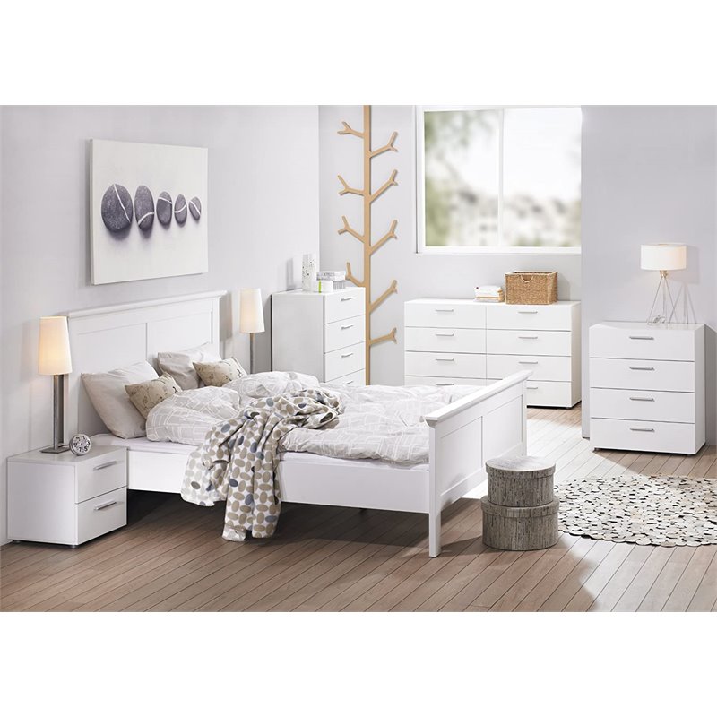 Levan Home Engineered Wood Contemporary 8 Drawer Double Bedroom Dresser in White