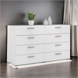 Levan Home Engineered Wood Contemporary 8 Drawer Double Bedroom Dresser in White