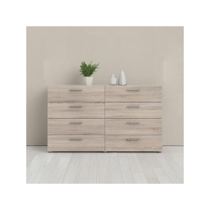 Levan Home Engineered Wood Truffle 8 Drawer Double Dresser