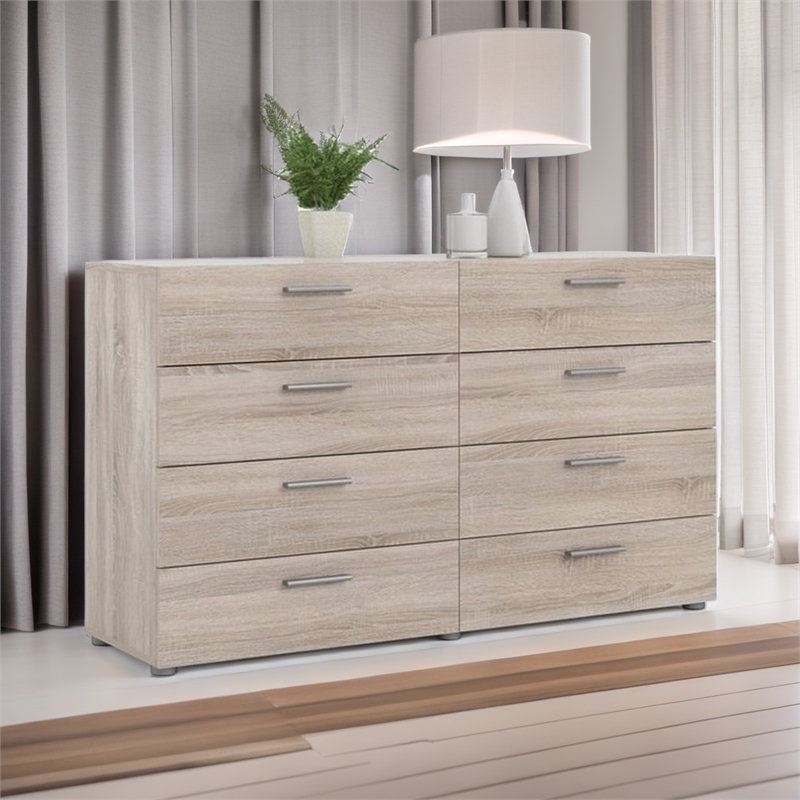 Levan Home Engineered Wood Truffle 8 Drawer Double Dresser