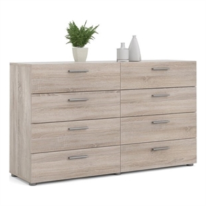 Levan Home Engineered Wood Truffle 8 Drawer Double Dresser