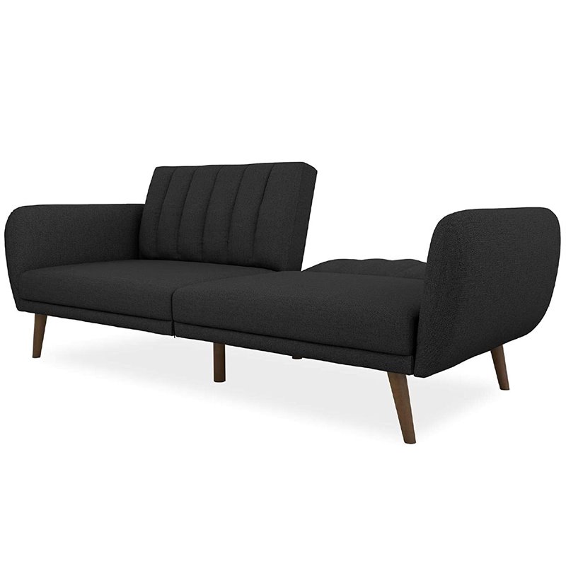 Levan Home Stylish Linen Sleeper Sofa in Dark Gray