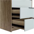Levan Home 3 Drawer Bedroom Chest Dresser in White & Light Oak