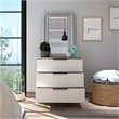 Levan Home 3 Drawer Bedroom Chest Dresser in White & Light Oak
