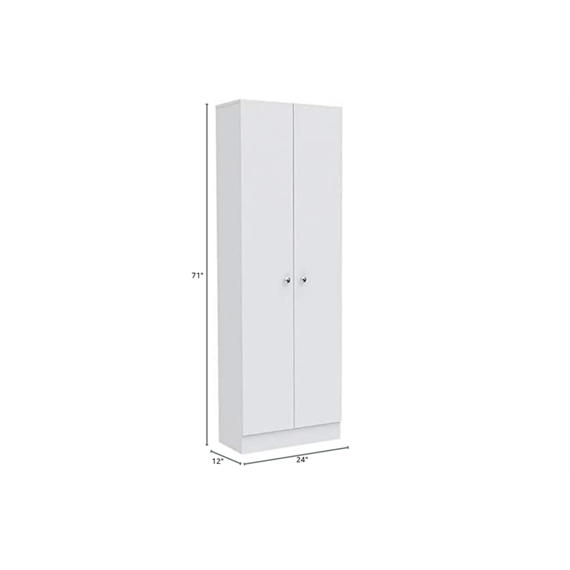 Levan Home Modern Engineered Wood Tall Utility Storage Cabinet/ Pantry in White