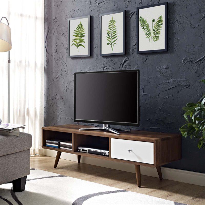 Levan Home Modern Wood TV Stand for TVs up to 55