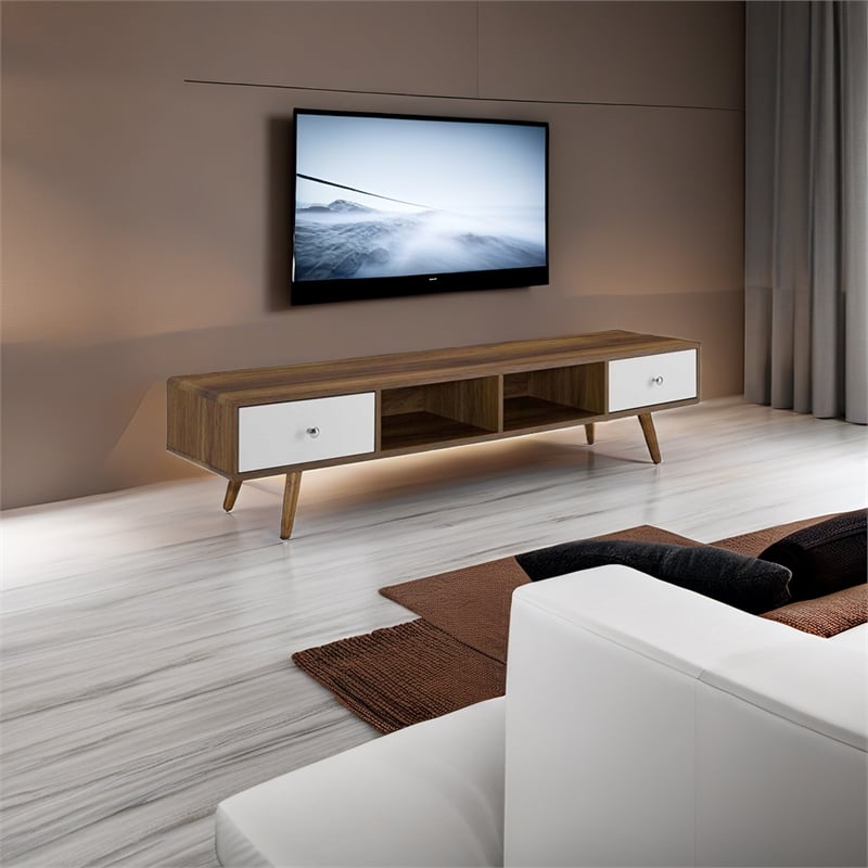 Levan Home Mid-Century Wood TV Stand for TVs up to 70