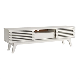 Levan Home Mid-Century Wood TV Stand for TVs up to 59&quot in White