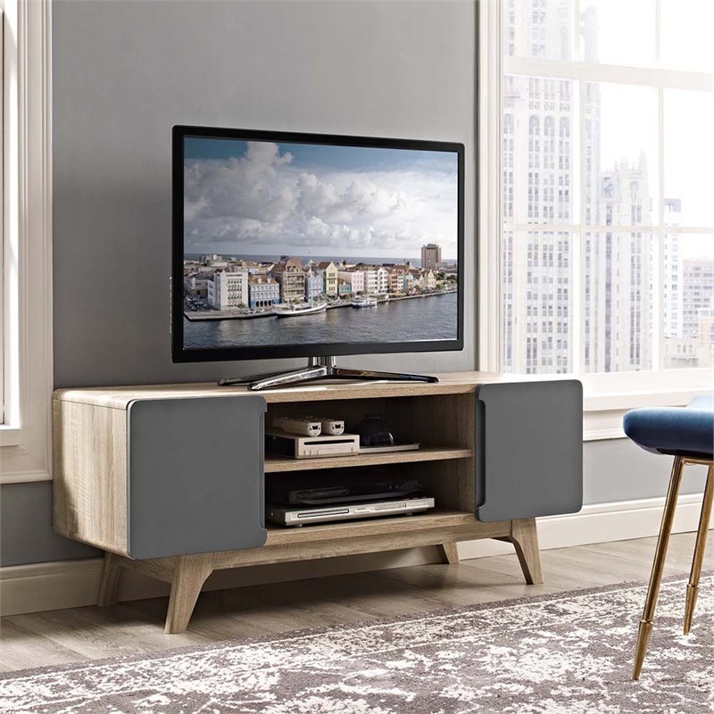 Levan Home Modern Wood TV Stand for TVs up to 52
